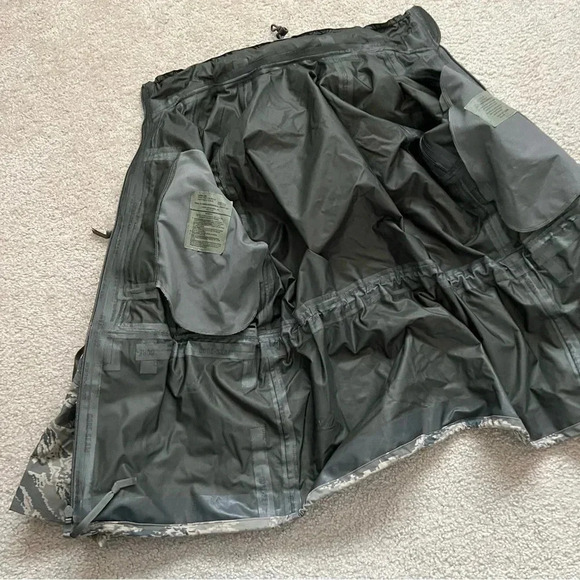USAF Military AIR FORCE Tiger Stripe Parka GoreTex Rain Coat Men Sz large long - Picture 8 of 16